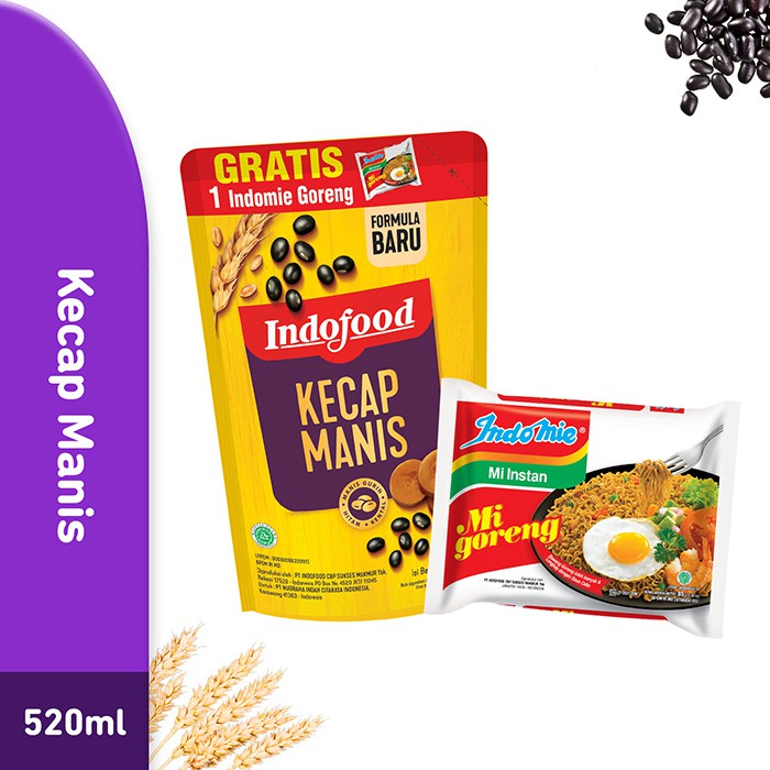 Kecap Indofood Manis 520 ML Pc + Free 1 Pc Indomie Goreng Spesial